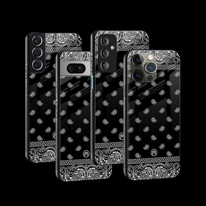 Paisley Black Phone Cover | Glass Case