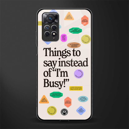 10 things to say back phone cover | glass case for redmi note 11 pro plus 4g/5g