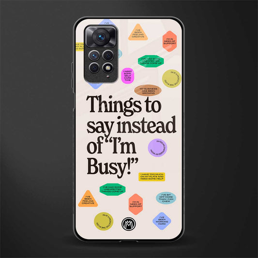 10 things to say back phone cover | glass case for redmi note 11 pro plus 4g/5g