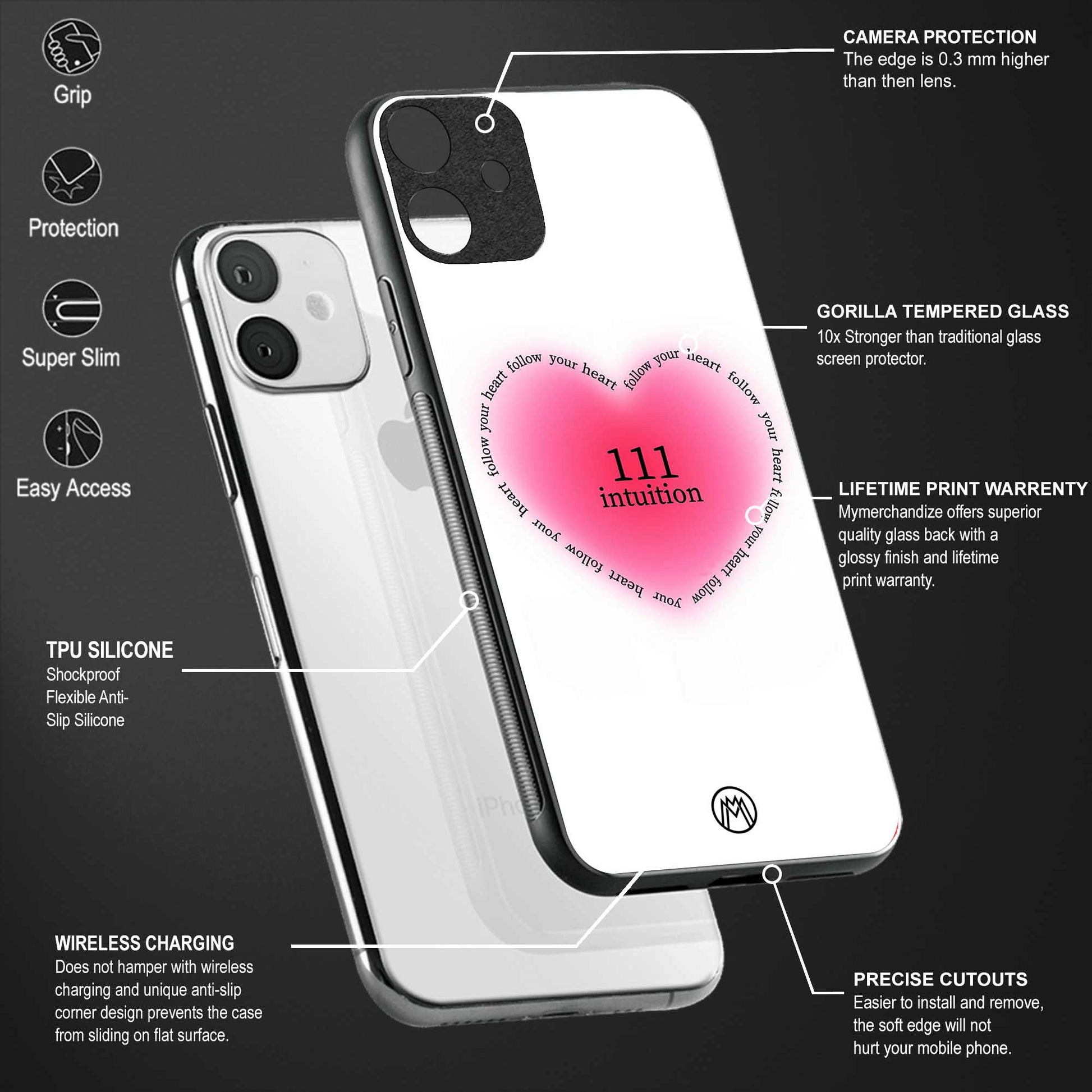 111 intuition back phone cover | glass case for vivo v25-5g