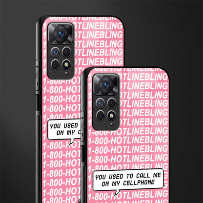 1800 hotline bling back phone cover | glass case for redmi note 11 pro plus 4g/5g