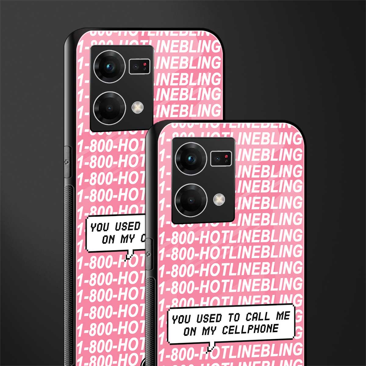 1800 hotline bling back phone cover | glass case for oppo f21 pro 4g