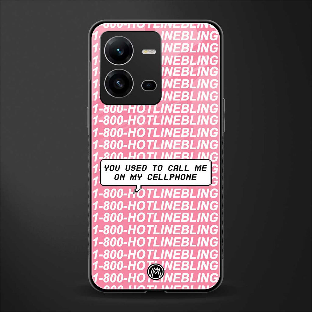 1800 hotline bling back phone cover | glass case for vivo v25-5g