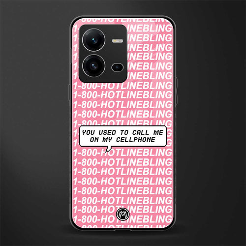 1800 hotline bling back phone cover | glass case for vivo v25-5g