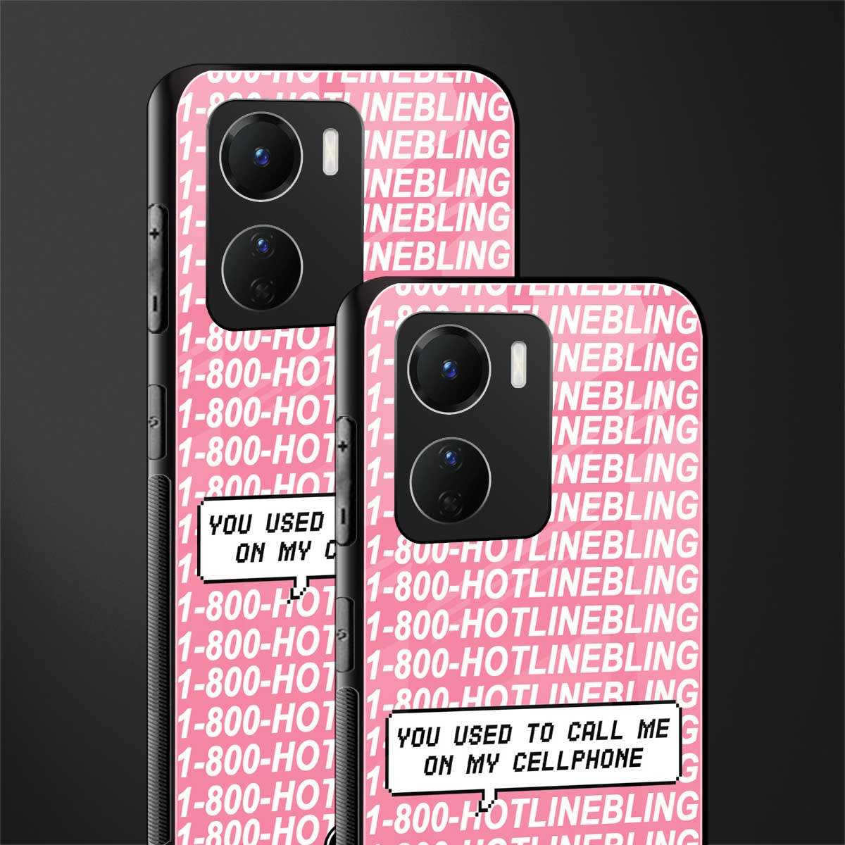 1800 hotline bling back phone cover | glass case for vivo y16