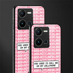 1800 hotline bling back phone cover | glass case for vivo y35 4g