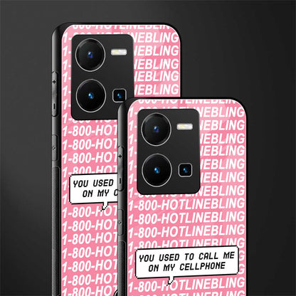 1800 hotline bling back phone cover | glass case for vivo y35 4g