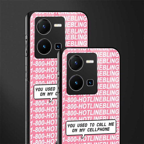 1800 hotline bling back phone cover | glass case for vivo y35 4g