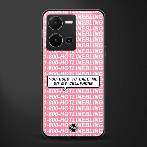 1800 hotline bling back phone cover | glass case for vivo y35 4g