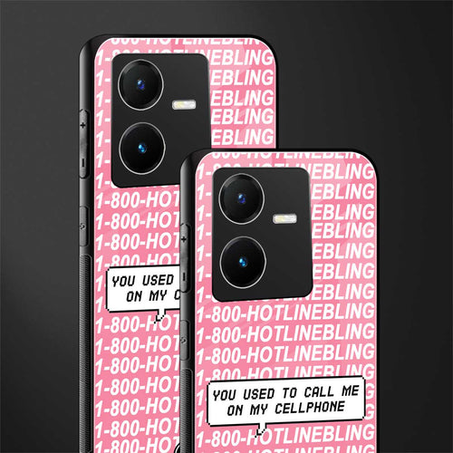 1800 hotline bling back phone cover | glass case for vivo y22