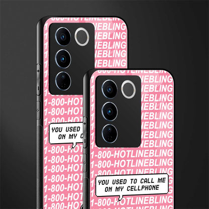 1800 hotline bling back phone cover | glass case for vivo v27 pro 5g
