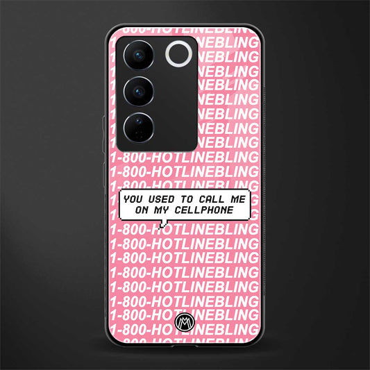 1800 hotline bling back phone cover | glass case for vivo v27 pro 5g