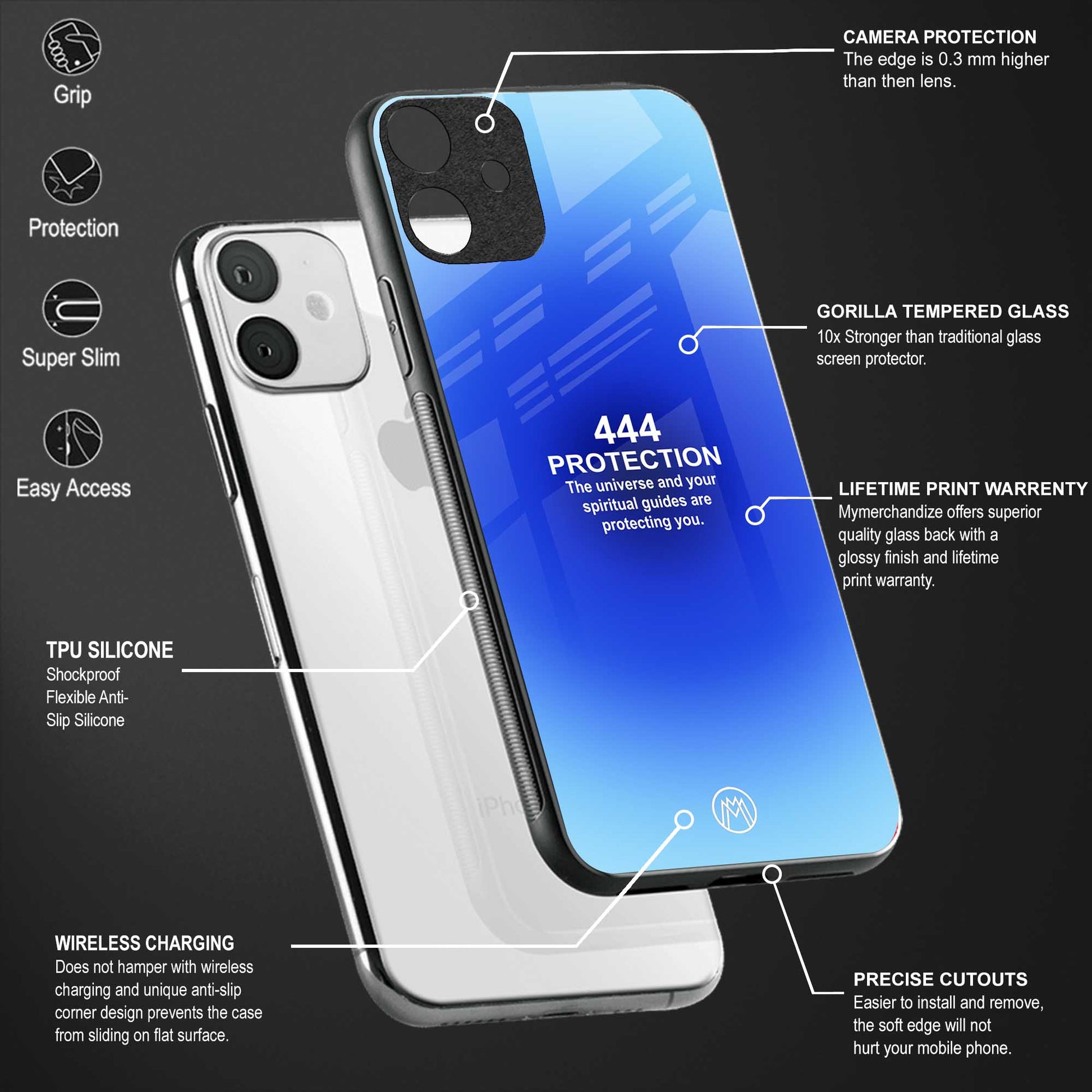 444 protection back phone cover | glass case for vivo t1 44w 4g