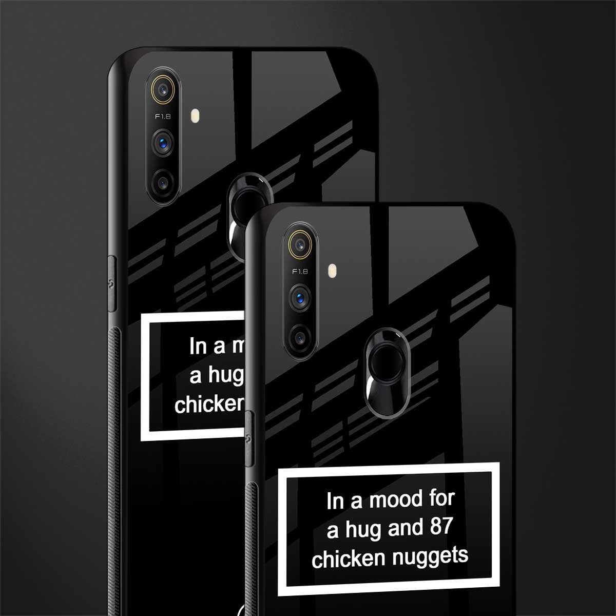 87 chicken nuggets black edition glass case for realme narzo 10a image-2