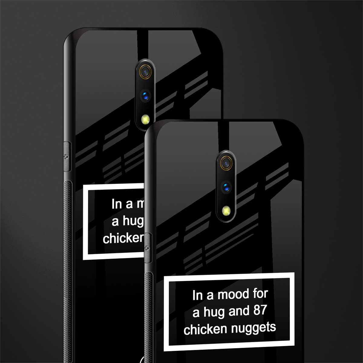 87 chicken nuggets black edition glass case for realme x image-2