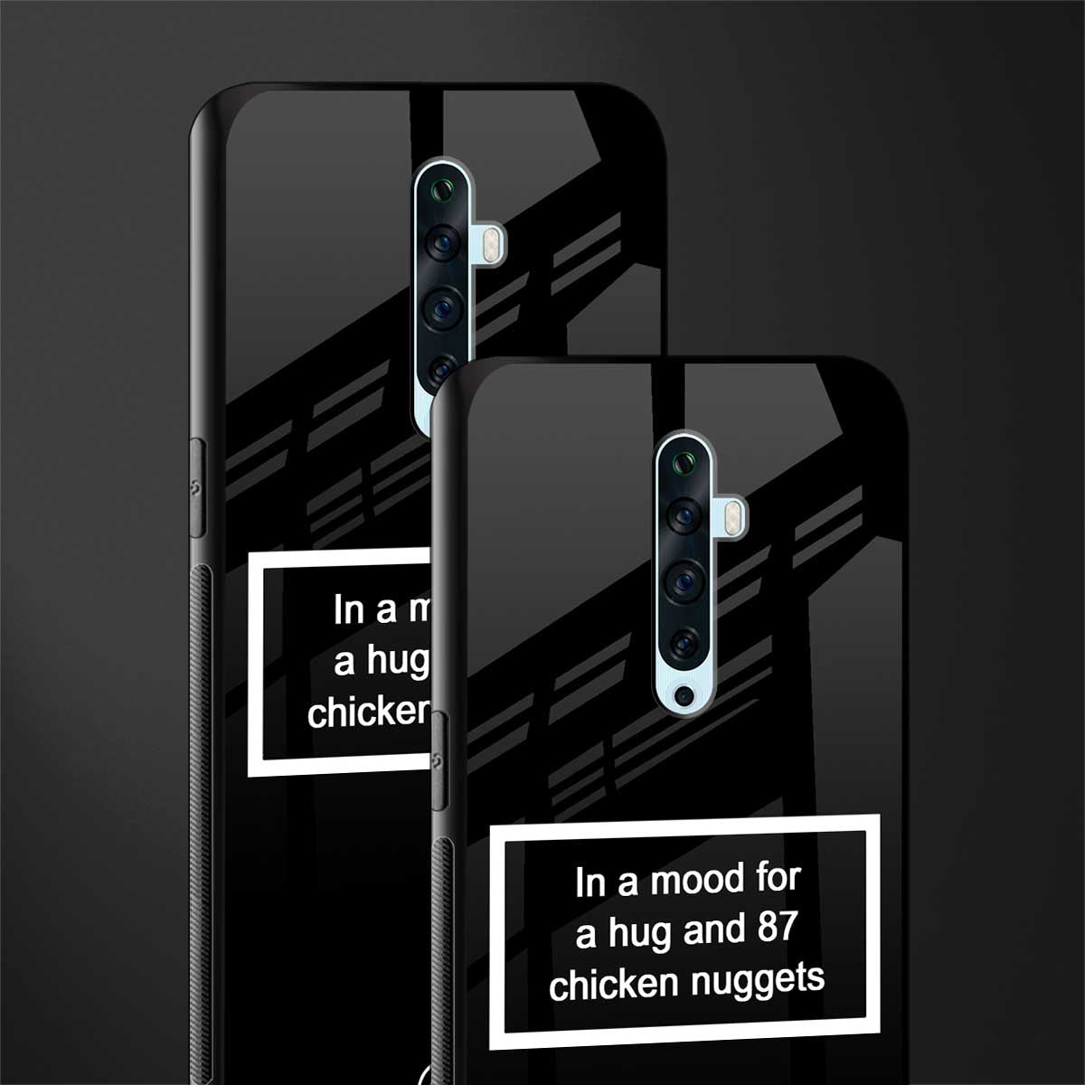 87 chicken nuggets black edition glass case for oppo reno 2z image-2