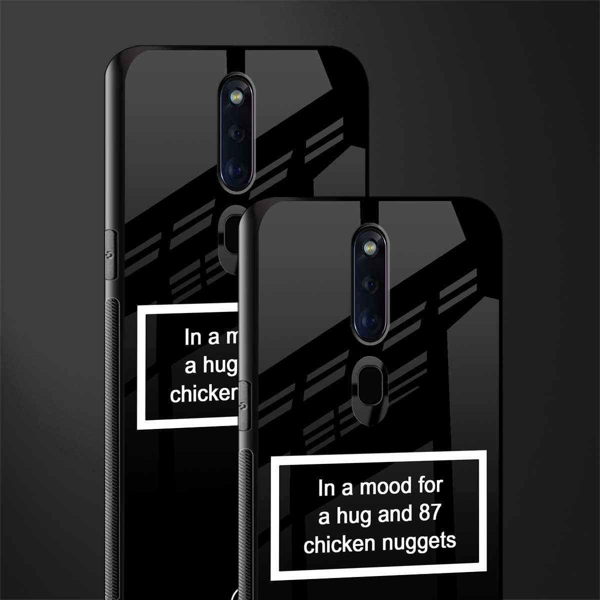 87 chicken nuggets black edition glass case for oppo f11 pro image-2