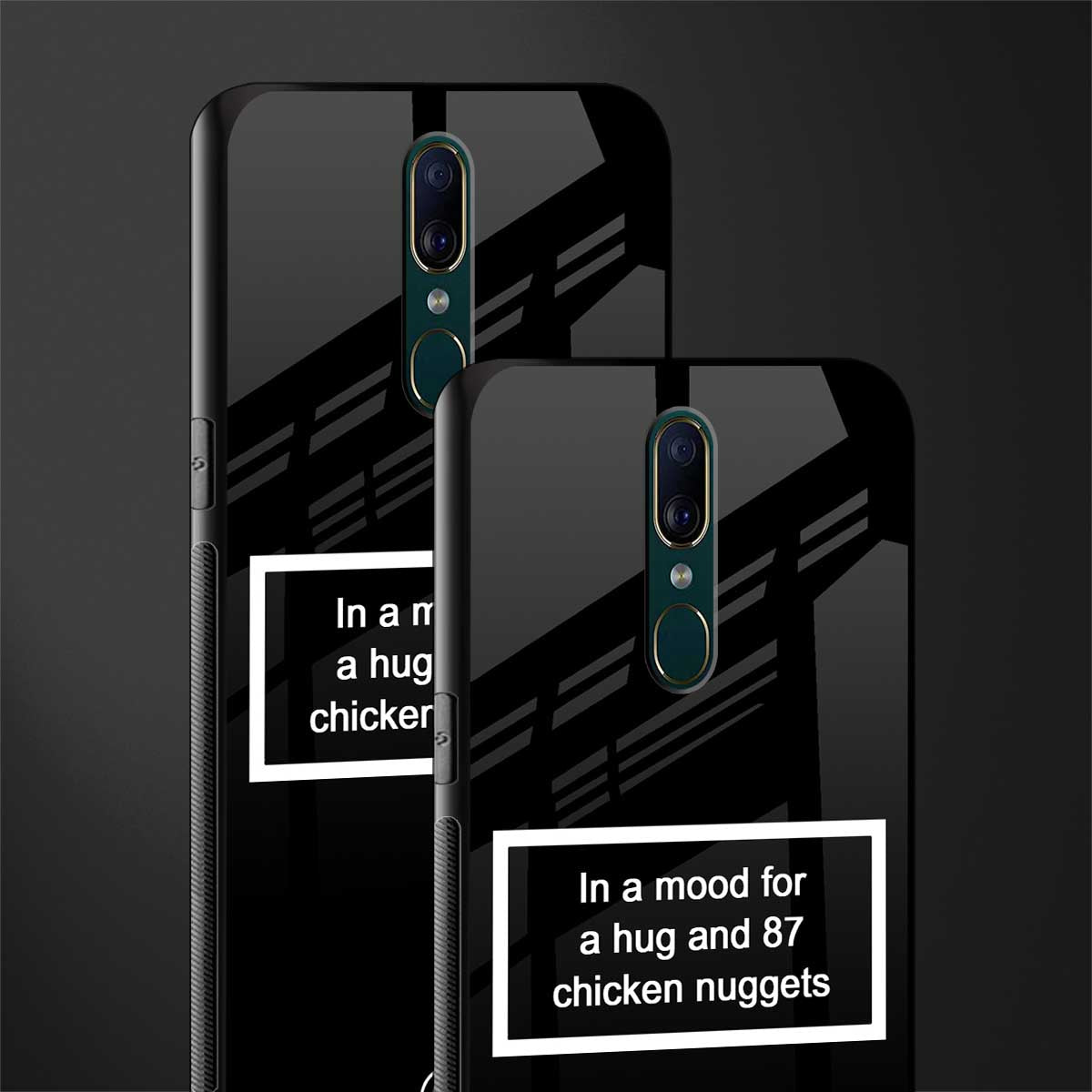 87 chicken nuggets black edition glass case for oppo f11 image-2