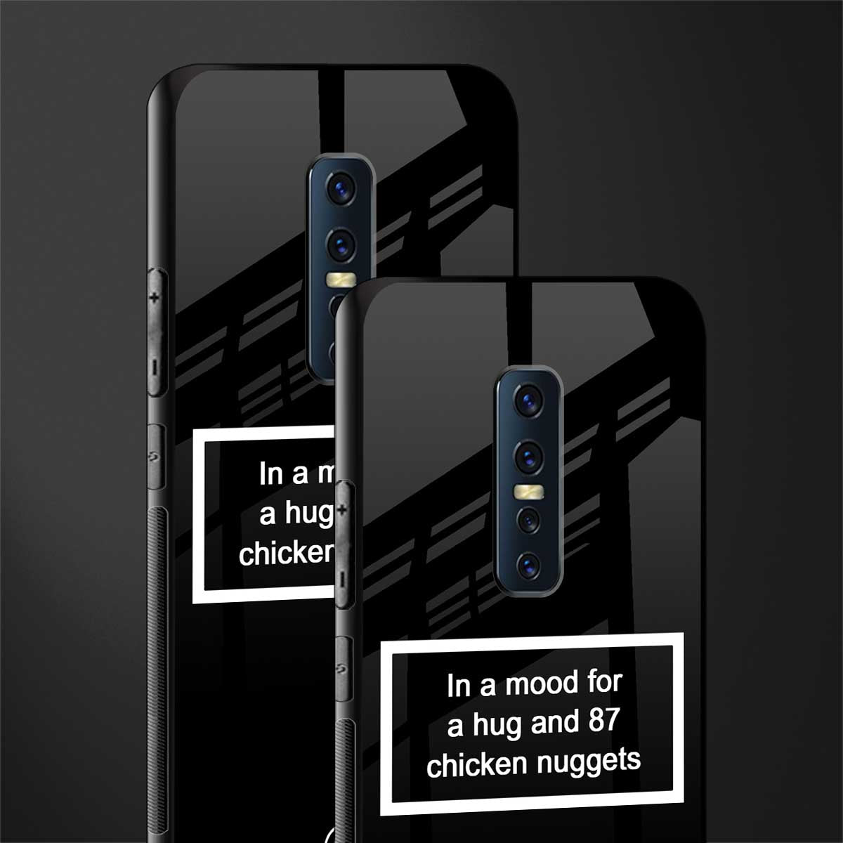 87 chicken nuggets black edition glass case for vivo v17 pro image-2