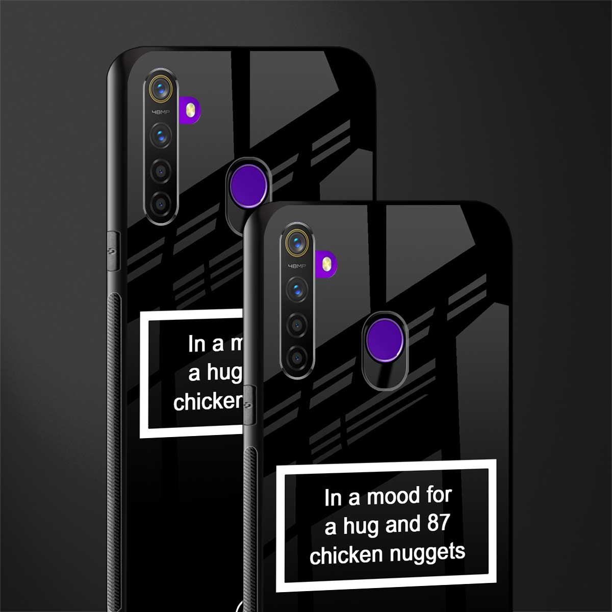 87 chicken nuggets black edition glass case for realme narzo 10 image-2