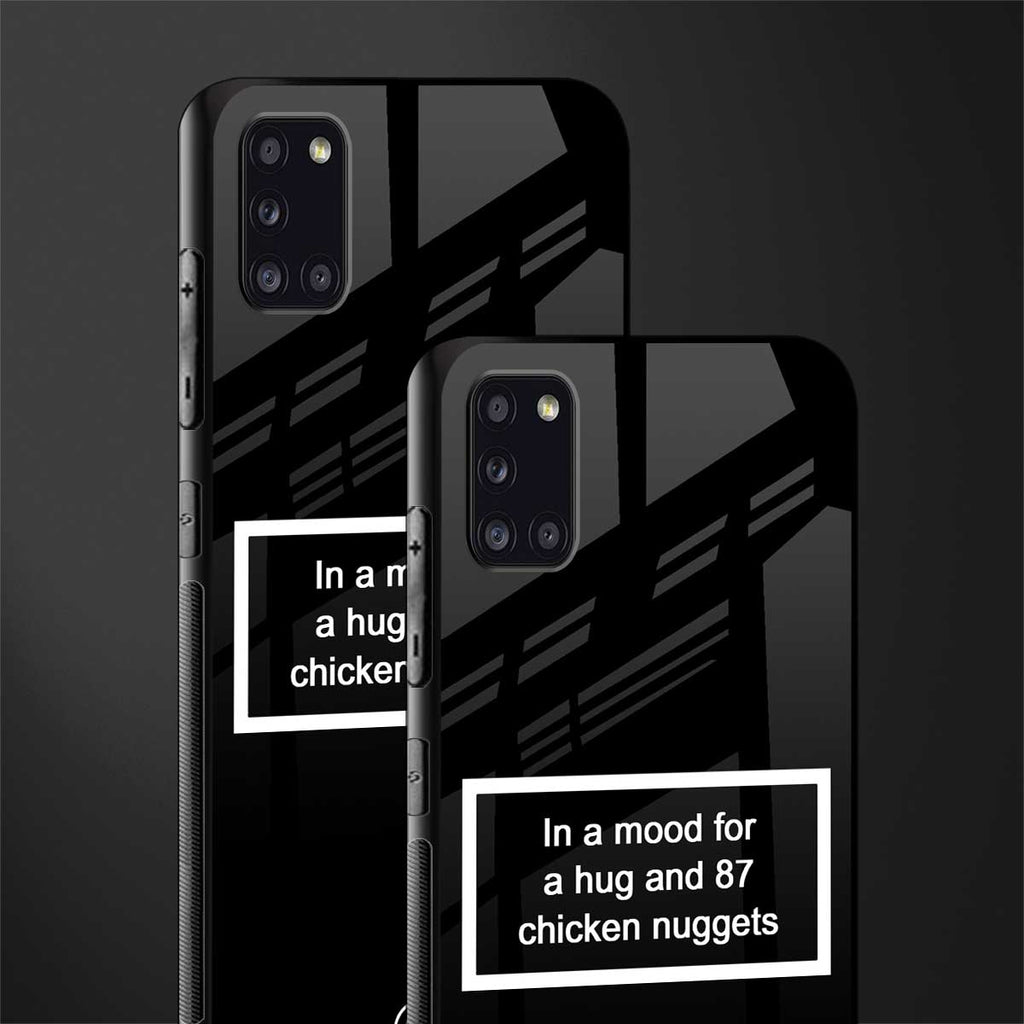 87 chicken nuggets black edition glass case for samsung galaxy a31 image-2