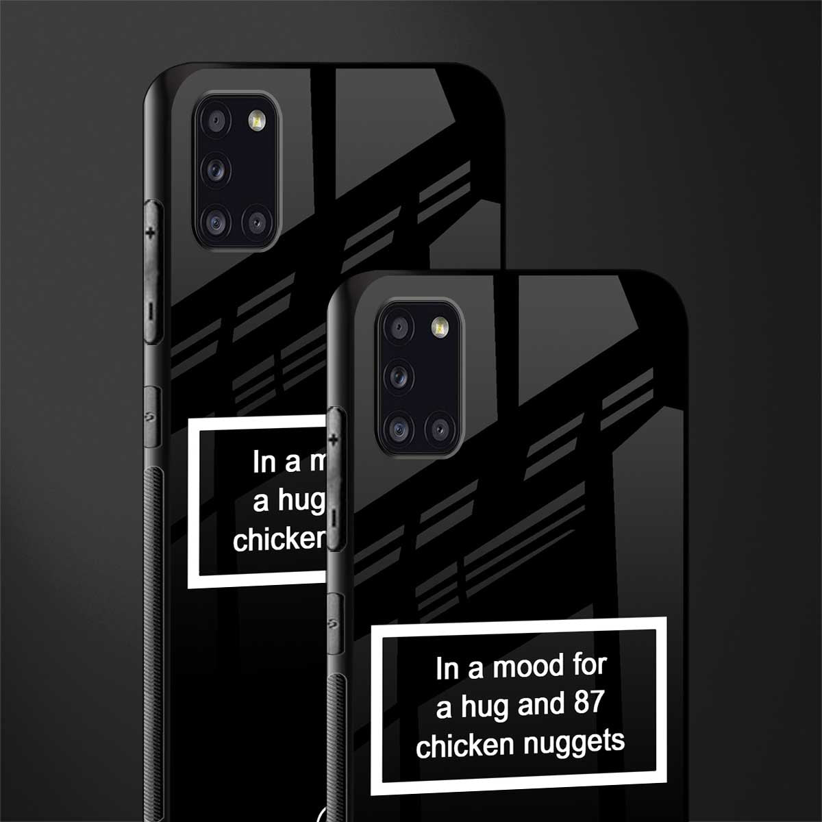 87 chicken nuggets black edition glass case for samsung galaxy a31 image-2