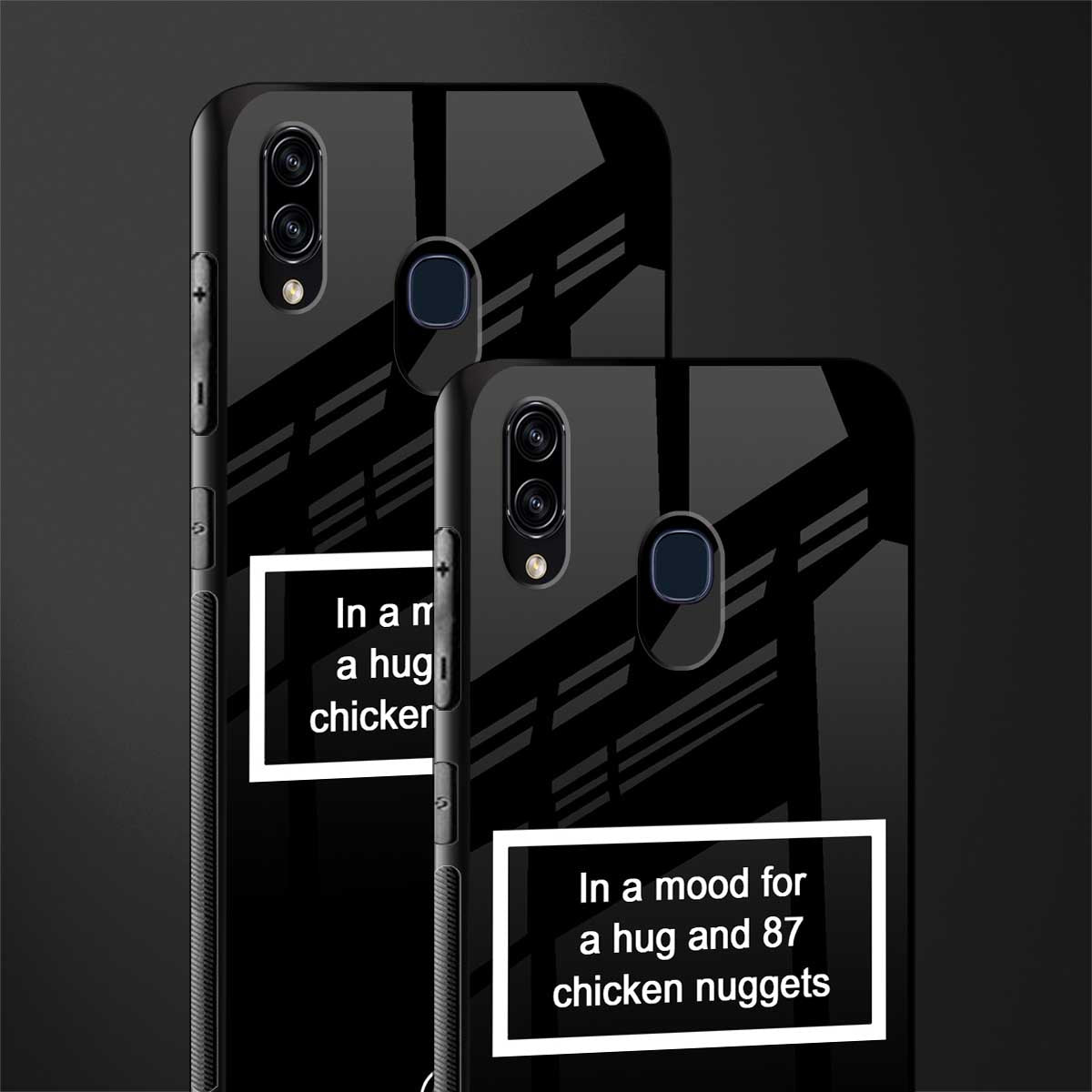 87 chicken nuggets black edition glass case for samsung galaxy a20 image-2