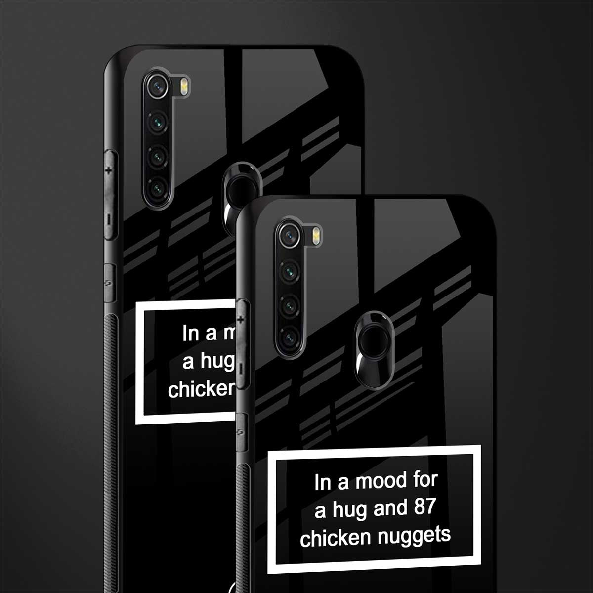 87 chicken nuggets black edition glass case for redmi note 8 image-2