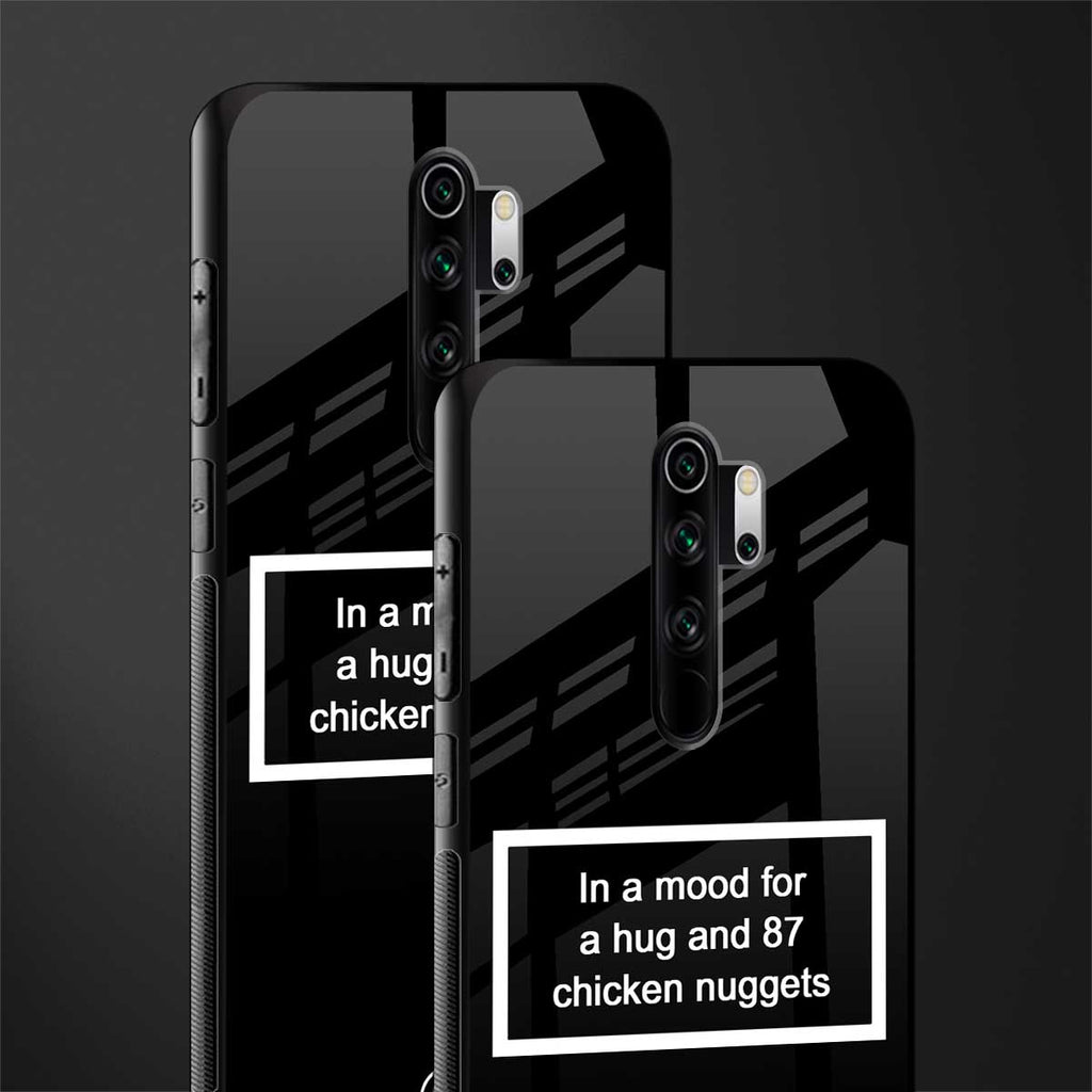 87 chicken nuggets black edition glass case for redmi note 8 pro image-2