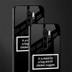 87 chicken nuggets black edition glass case for redmi note 8 pro image-2
