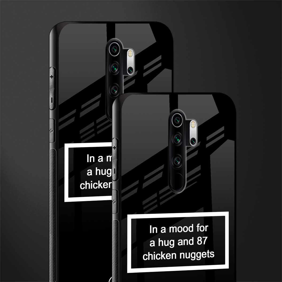 87 chicken nuggets black edition glass case for redmi note 8 pro image-2