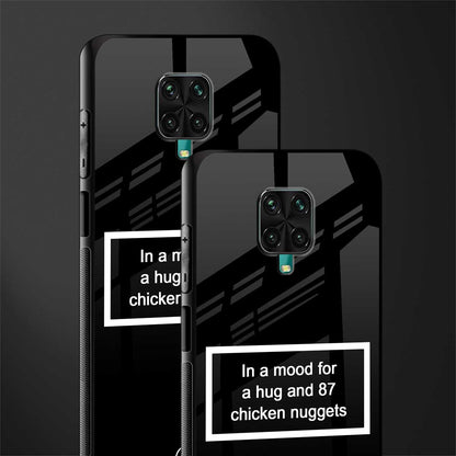 87 chicken nuggets black edition glass case for redmi note 9 pro max image-2