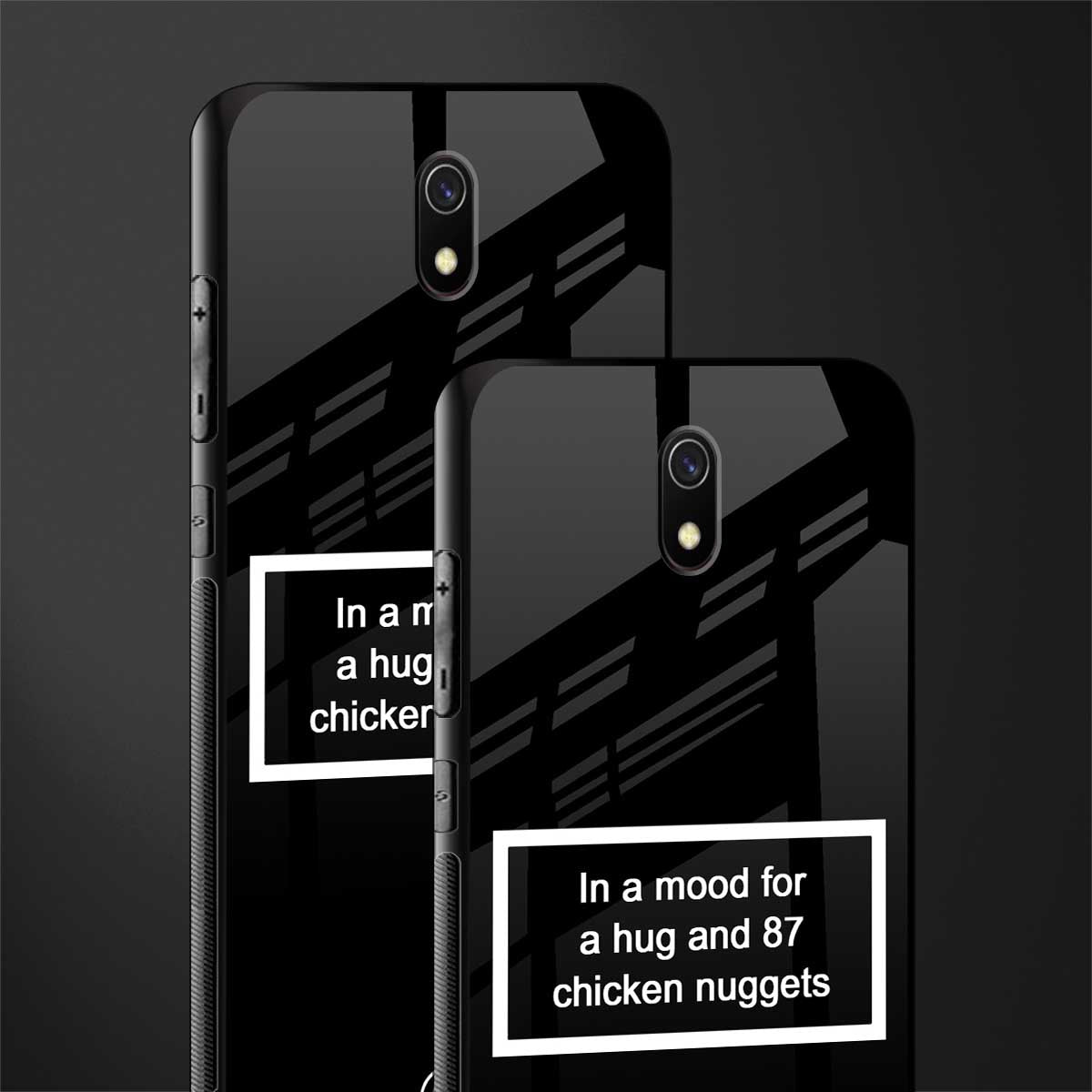 87 chicken nuggets black edition glass case for redmi 8a image-2