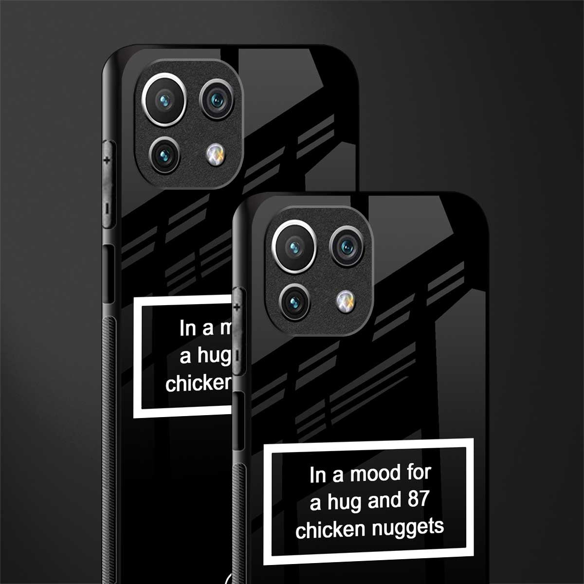 87 chicken nuggets black edition glass case for mi 11 lite image-2