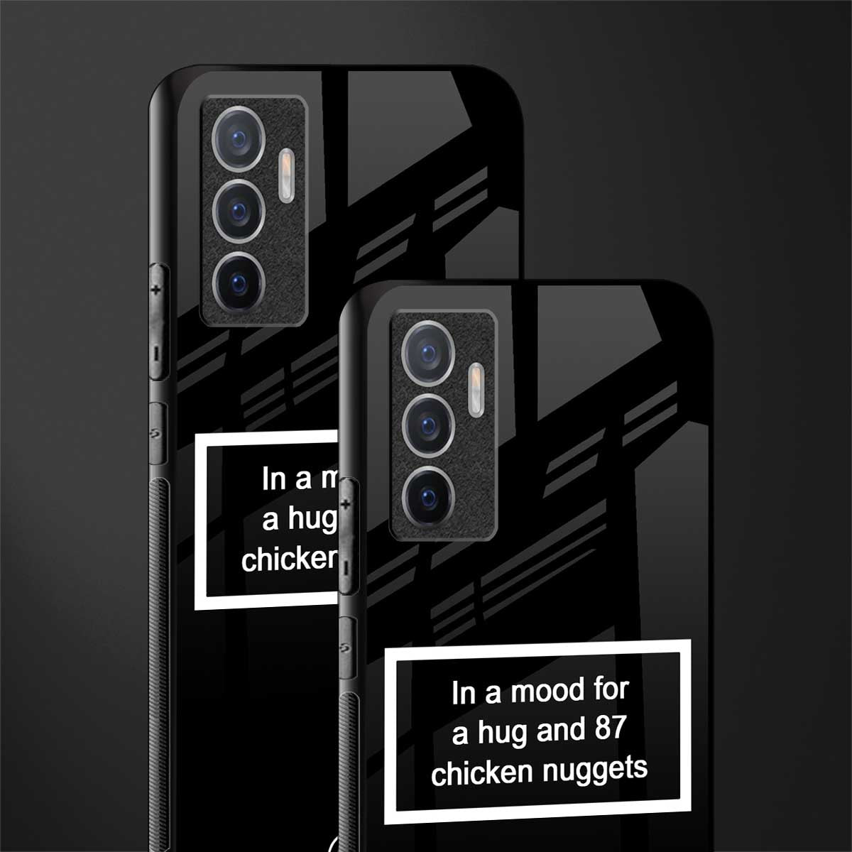 87 chicken nuggets black edition glass case for vivo v23e image-2