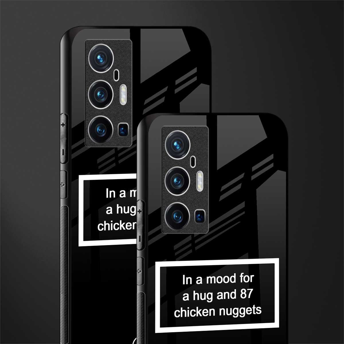 87 chicken nuggets black edition glass case for vivo x70 pro plus image-2