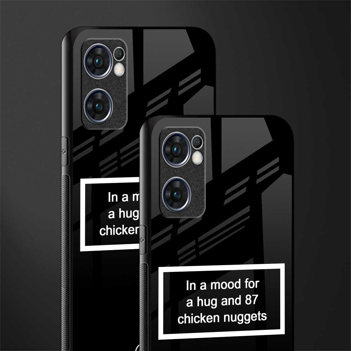 87 chicken nuggets black edition glass case for oppo reno7 5g image-2