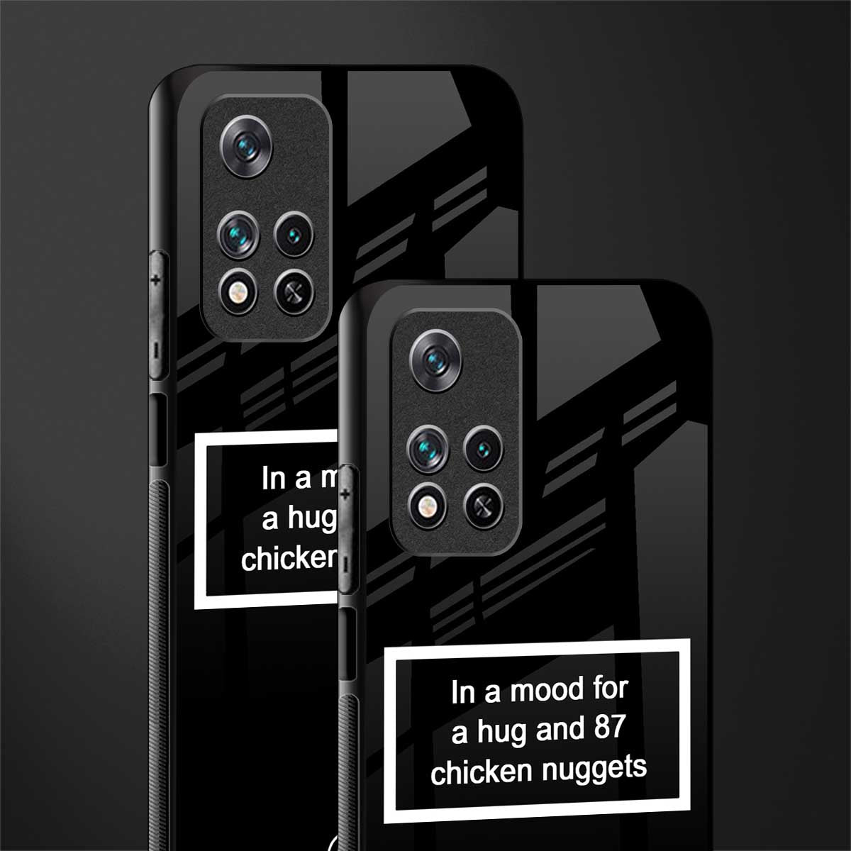 87 chicken nuggets black edition glass case for poco m4 pro 5g image-2