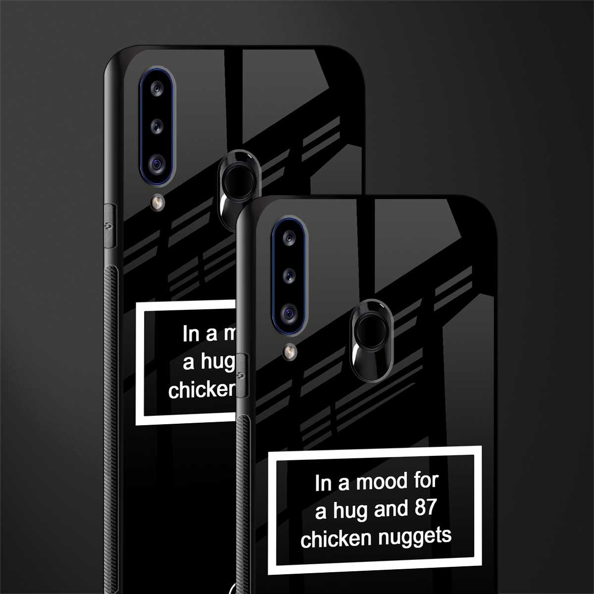 87 chicken nuggets black edition glass case for samsung galaxy a20s image-2
