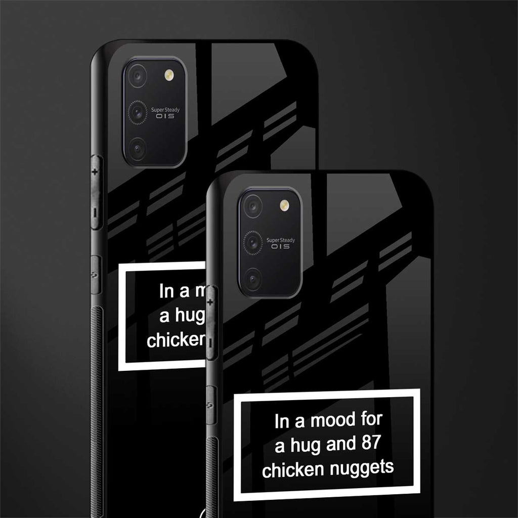 87 chicken nuggets black edition glass case for samsung galaxy a91 image-2