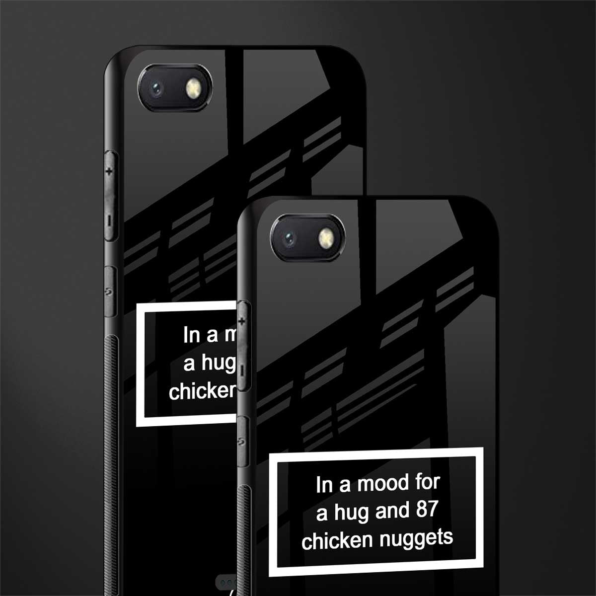 87 chicken nuggets black edition glass case for redmi 6a image-2