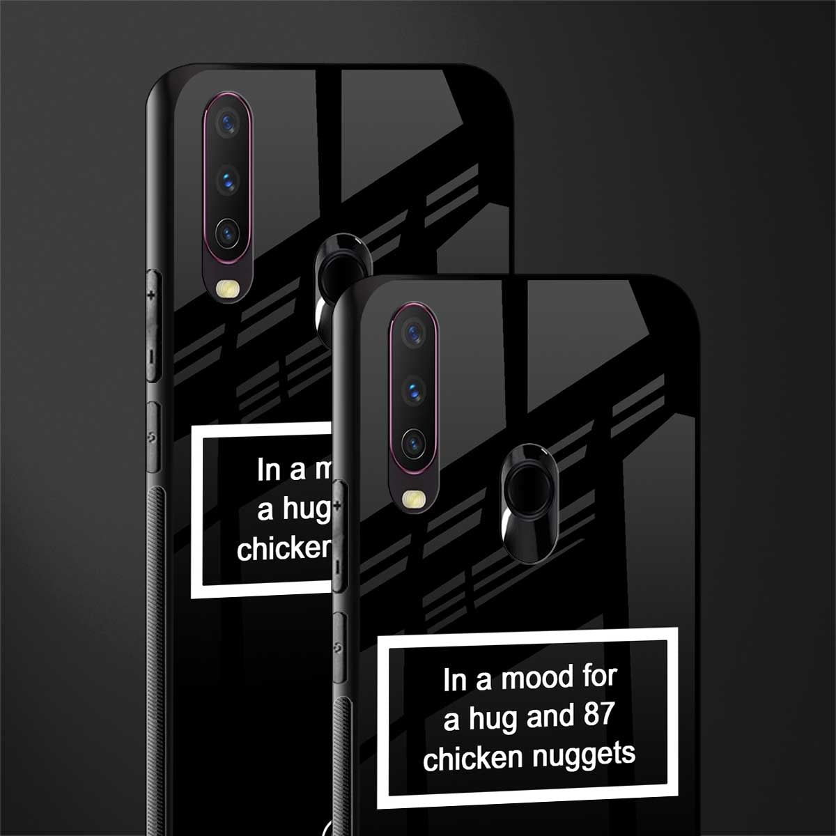 87 chicken nuggets black edition glass case for vivo u10 image-2