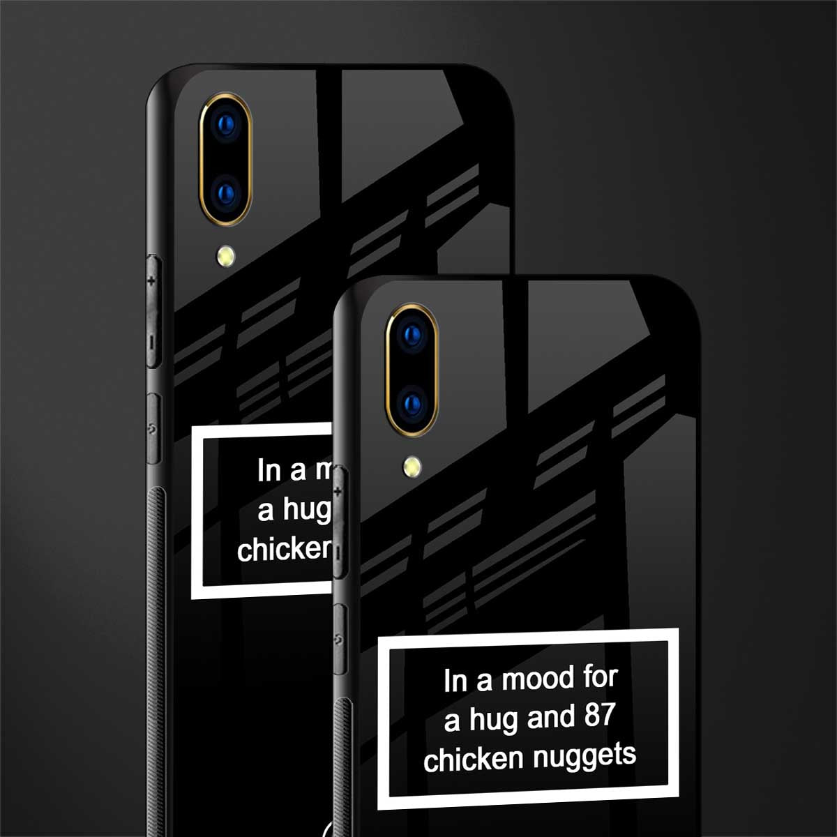 87 chicken nuggets black edition glass case for vivo v11 pro image-2
