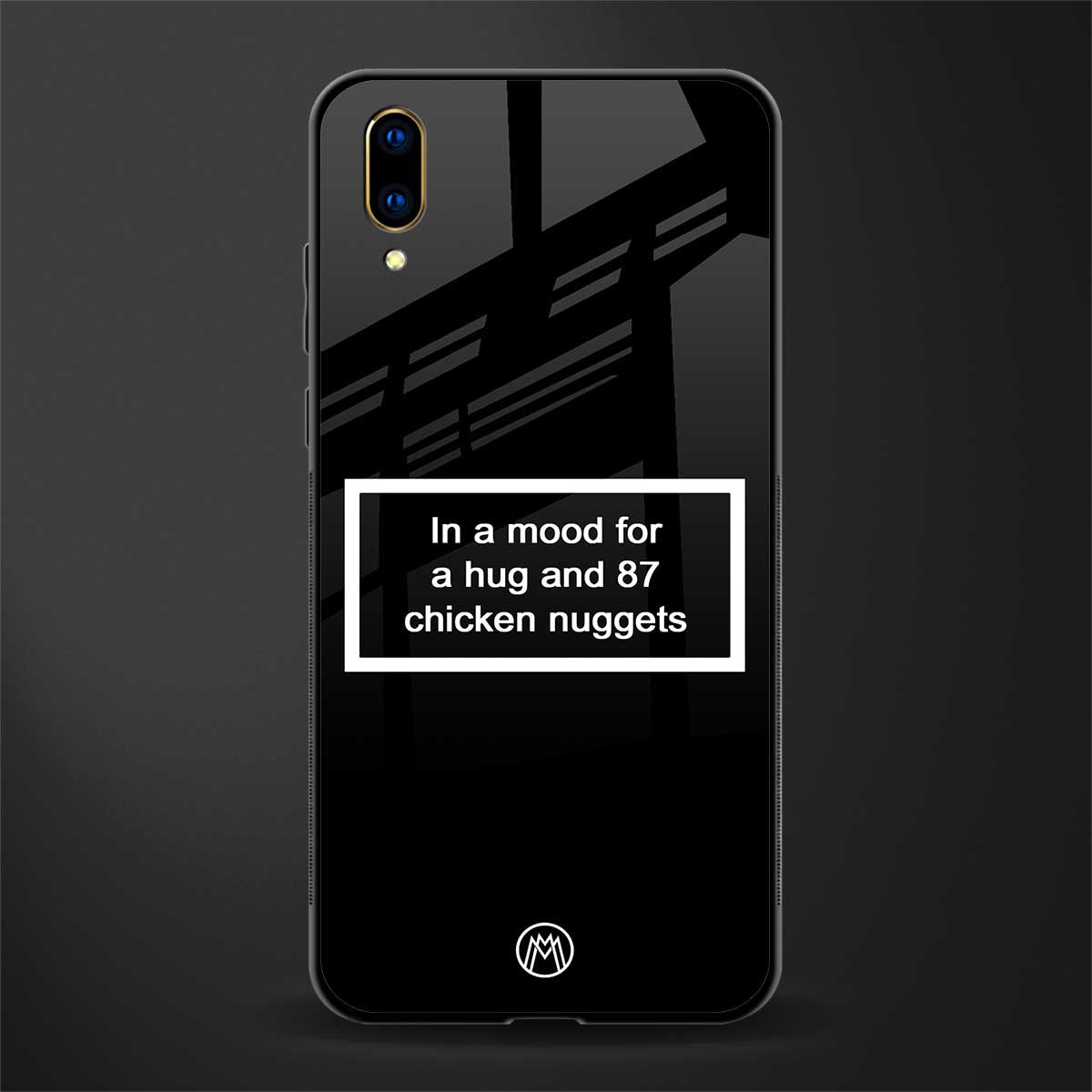 87 chicken nuggets black edition glass case for vivo v11 pro image