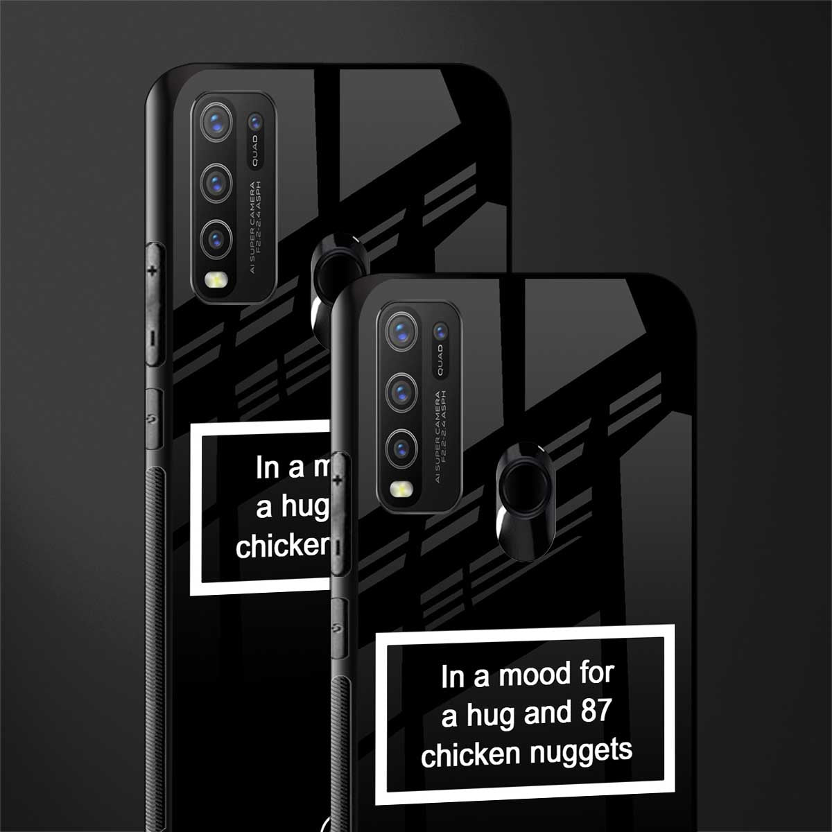 87 chicken nuggets black edition glass case for vivo y30 image-2