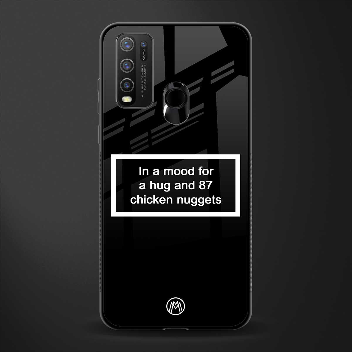87 chicken nuggets black edition glass case for vivo y30 image