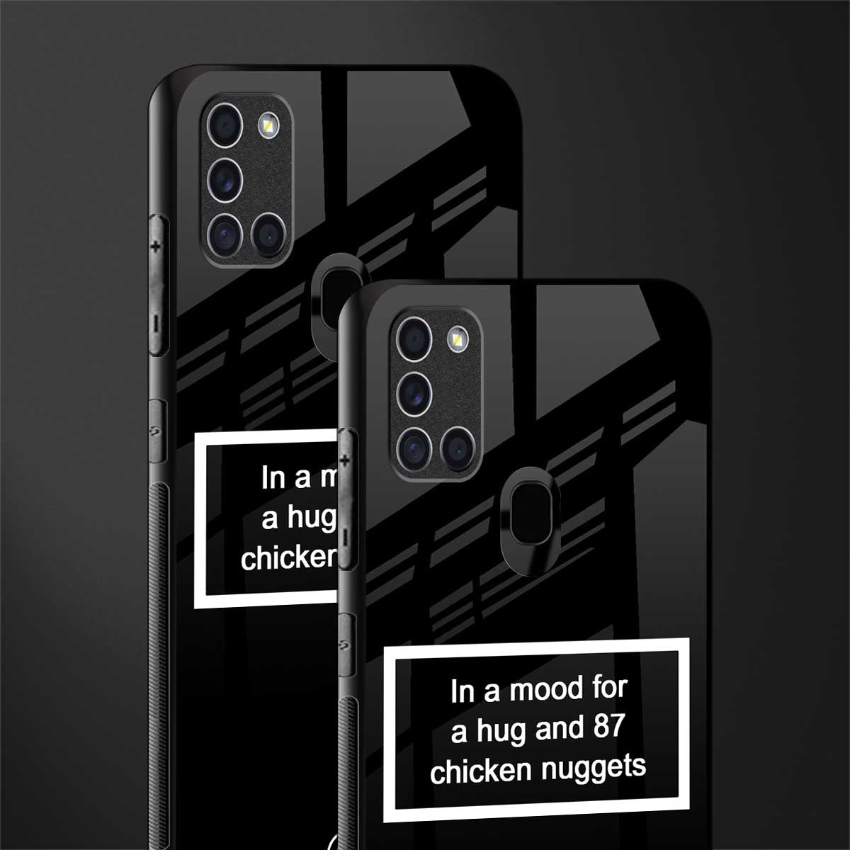 87 chicken nuggets black edition glass case for samsung galaxy a21s image-2