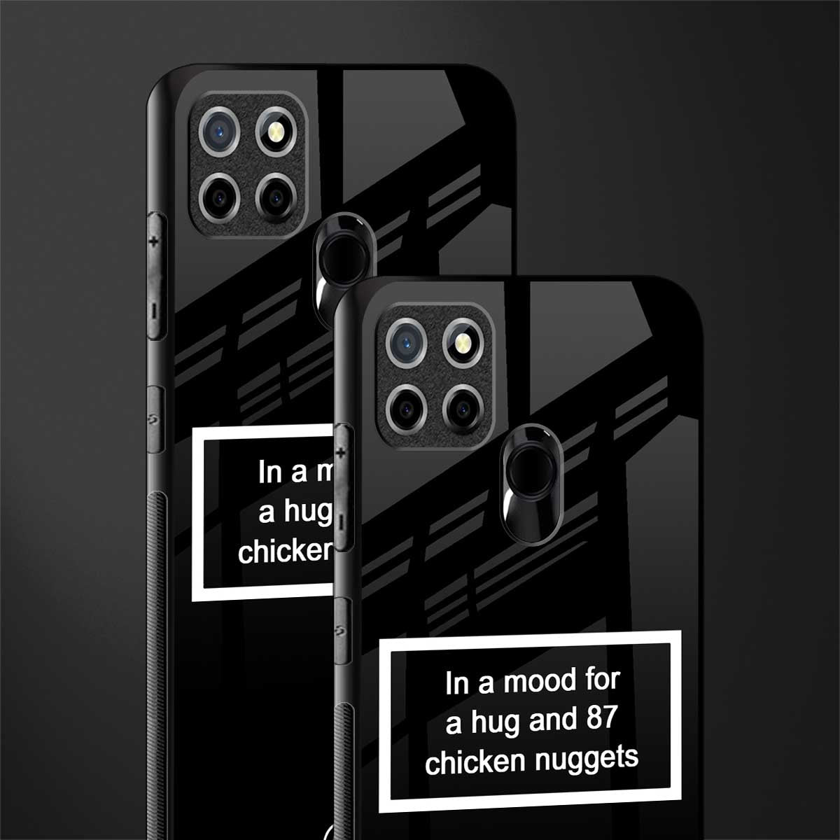 87 chicken nuggets black edition glass case for realme narzo 20 image-2