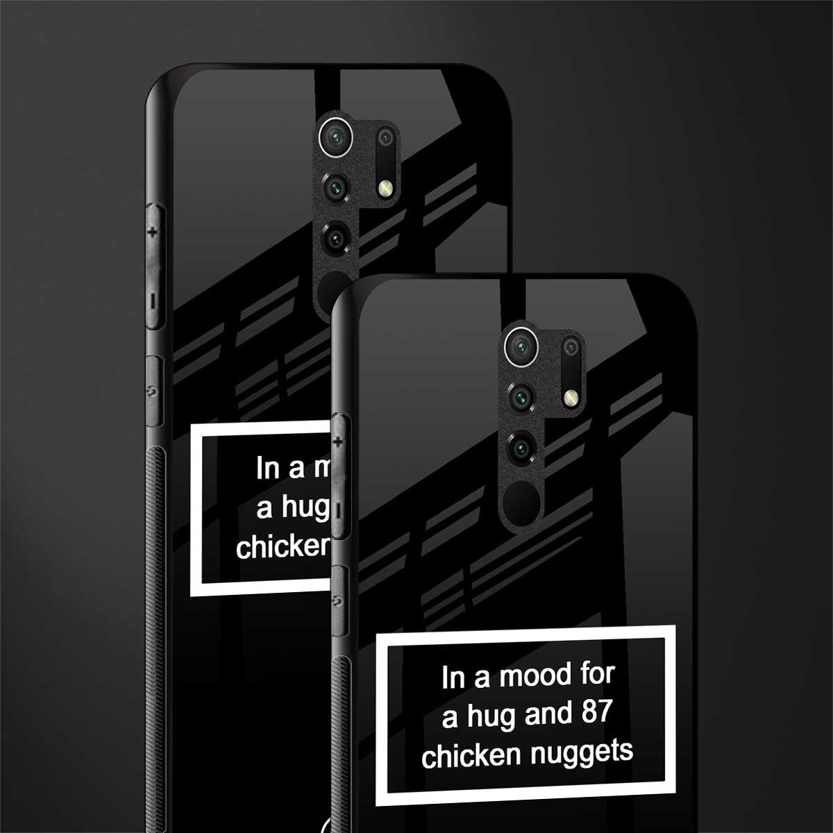 87 chicken nuggets black edition glass case for redmi 9 prime image-2