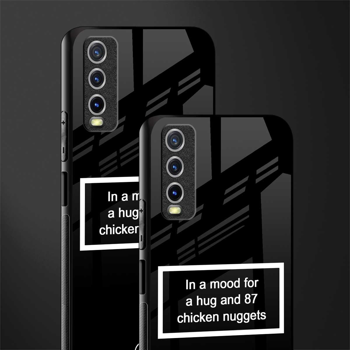 87 chicken nuggets black edition glass case for vivo y20 image-2